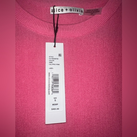 NWT Alice & Olivia Murray Dress in Calypso Pink - Picture 6 of 6